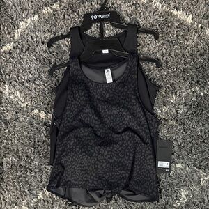 90 Degree By Reflex Black Leopard Print Racerback Tank